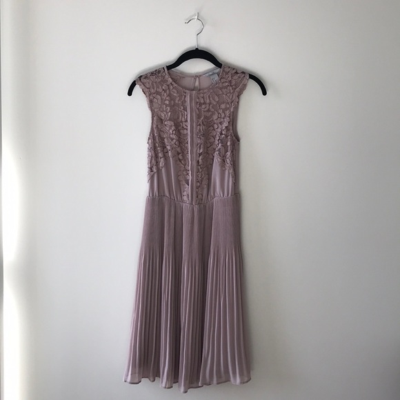 h&m pleated chiffon dress